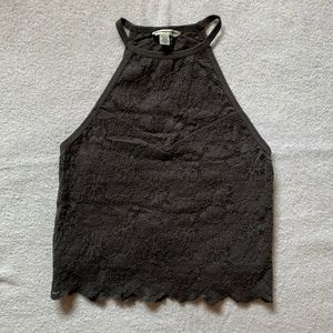 American Eagle Lace High Neck Crop Top
